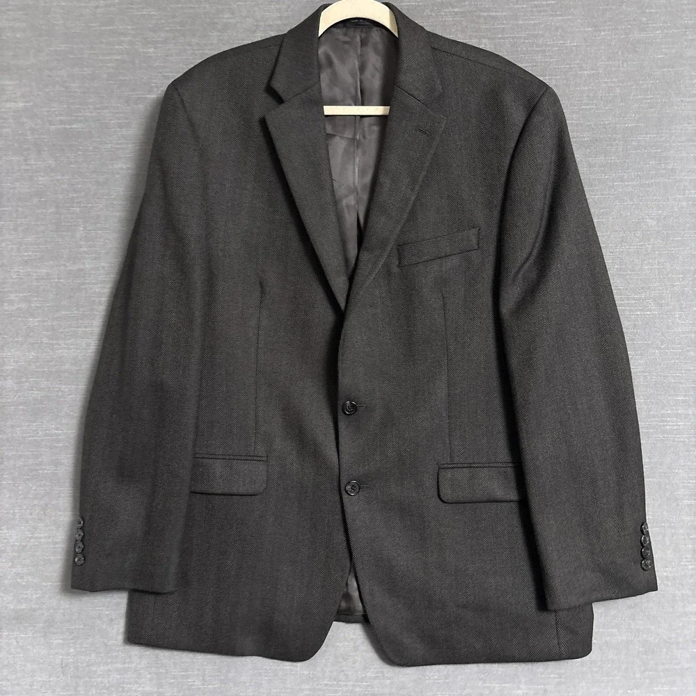 Lauren Ralph Lauren Sport Coat 44R Brown Herringbone Wool Tweed Blazer Jacket